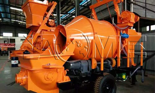 a cement mixer and pumping machine